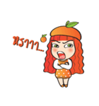 Orange cute girl (Fruit Ver.2)（個別スタンプ：19）