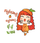 Orange cute girl (Fruit Ver.2)（個別スタンプ：21）