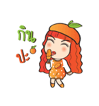 Orange cute girl (Fruit Ver.2)（個別スタンプ：23）