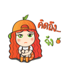 Orange cute girl (Fruit Ver.2)（個別スタンプ：26）