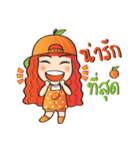 Orange cute girl (Fruit Ver.2)（個別スタンプ：28）