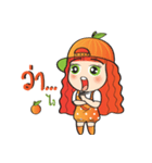 Orange cute girl (Fruit Ver.2)（個別スタンプ：32）