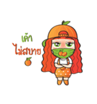 Orange cute girl (Fruit Ver.2)（個別スタンプ：35）