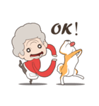 Fat granny ＆ Mischief Shiba(zh-tw)（個別スタンプ：1）
