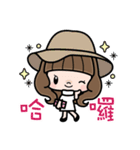 Cute girl with long hair (Chinese)（個別スタンプ：4）