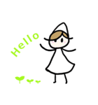 白い小人さんスタンプ（個別スタンプ：1）