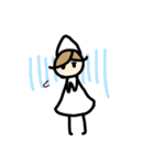 白い小人さんスタンプ（個別スタンプ：7）