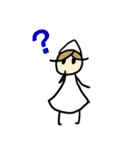 白い小人さんスタンプ（個別スタンプ：8）