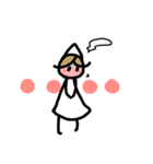白い小人さんスタンプ（個別スタンプ：9）