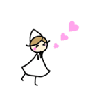 白い小人さんスタンプ（個別スタンプ：15）