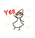 白い小人さんスタンプ（個別スタンプ：16）