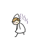 白い小人さんスタンプ（個別スタンプ：18）
