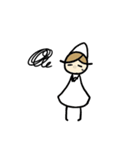 白い小人さんスタンプ（個別スタンプ：30）