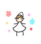 白い小人さんスタンプ（個別スタンプ：34）