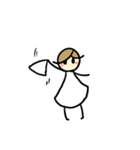 白い小人さんスタンプ（個別スタンプ：40）