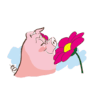 Flower pig UU（個別スタンプ：40）