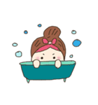 a boy big nose and a chubby girl（個別スタンプ：1）