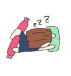 a boy big nose and a chubby girl（個別スタンプ：2）