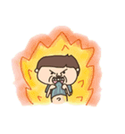 a boy big nose and a chubby girl（個別スタンプ：4）