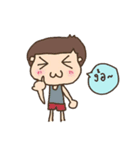 a boy big nose and a chubby girl（個別スタンプ：6）