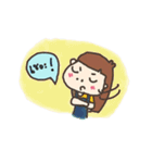 a boy big nose and a chubby girl（個別スタンプ：7）