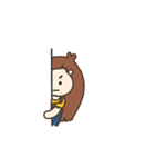 a boy big nose and a chubby girl（個別スタンプ：9）