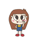 a boy big nose and a chubby girl（個別スタンプ：10）