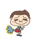a boy big nose and a chubby girl（個別スタンプ：13）