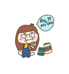 a boy big nose and a chubby girl（個別スタンプ：14）