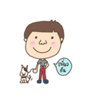 a boy big nose and a chubby girl（個別スタンプ：16）