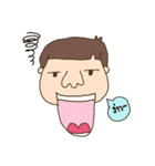 a boy big nose and a chubby girl（個別スタンプ：20）