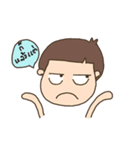 a boy big nose and a chubby girl（個別スタンプ：25）