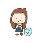 a boy big nose and a chubby girl（個別スタンプ：27）