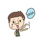a boy big nose and a chubby girl（個別スタンプ：30）