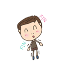 a boy big nose and a chubby girl（個別スタンプ：32）