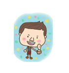a boy big nose and a chubby girl（個別スタンプ：33）