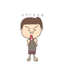 a boy big nose and a chubby girl（個別スタンプ：34）