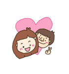 a boy big nose and a chubby girl（個別スタンプ：39）