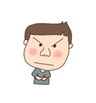 a boy big nose and a chubby girl（個別スタンプ：40）