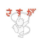 ステッチ文字×手描き動物（個別スタンプ：5）
