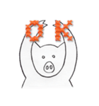 ステッチ文字×手描き動物（個別スタンプ：13）