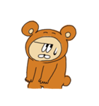 熊の着ぐるみを被ったおっさん。（個別スタンプ：3）
