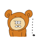 熊の着ぐるみを被ったおっさん。（個別スタンプ：4）