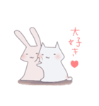 ぽっちゃりうさぎとねこの日常スタンプ（個別スタンプ：2）