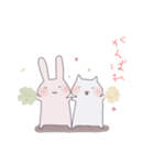 ぽっちゃりうさぎとねこの日常スタンプ（個別スタンプ：3）