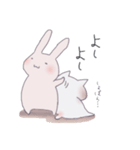 ぽっちゃりうさぎとねこの日常スタンプ（個別スタンプ：27）