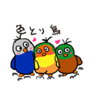 青ボタンインコスタンプ2（個別スタンプ：40）