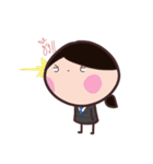 Office Lady straight face（個別スタンプ：11）