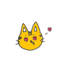 らくがきねこの顔スタンプ（個別スタンプ：3）