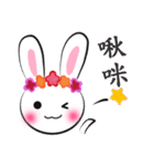 Five flowers rabbit(Chinese)（個別スタンプ：11）